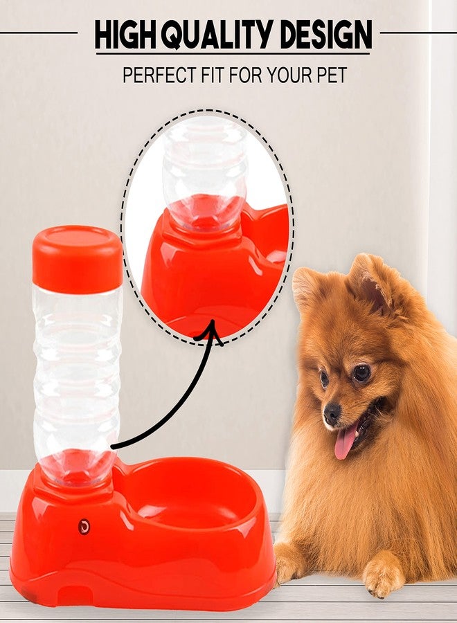 DaKos Resin Pet Dog Puppy Cat Kitten Automatic Water Dispenser Food Dish Bowl Feeder Bottle (Red),22.9 cm,H_7.1 cm,W_19.1 cm - Image 4